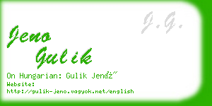 jeno gulik business card